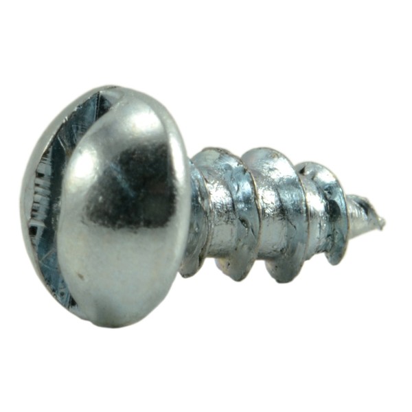 Midwest Fastener Wood Screw, #4, 1/4 in, Zinc Plated Steel Round Head Slotted Drive, 60 PK 62062